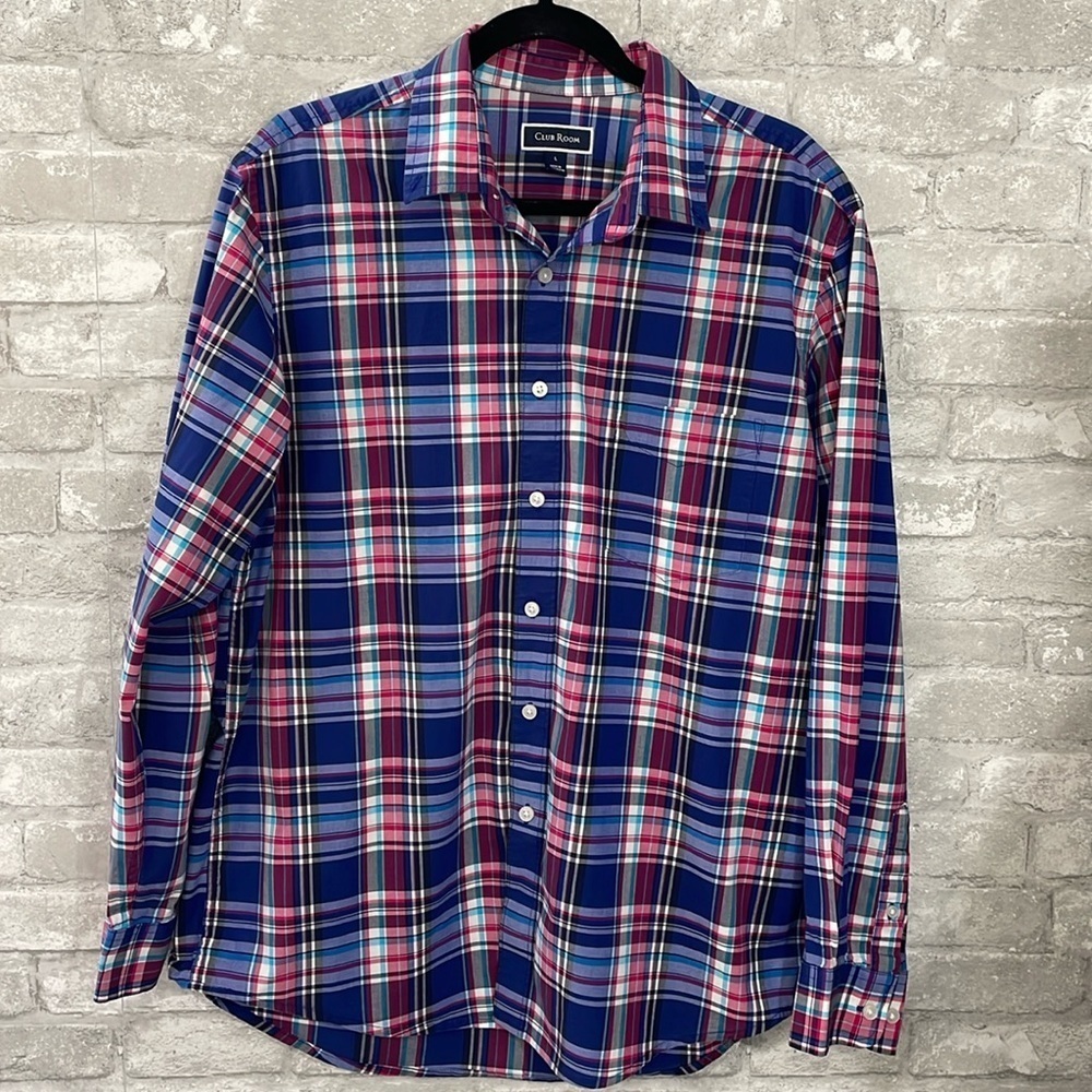 Club Room Plaid Button Down Shirt